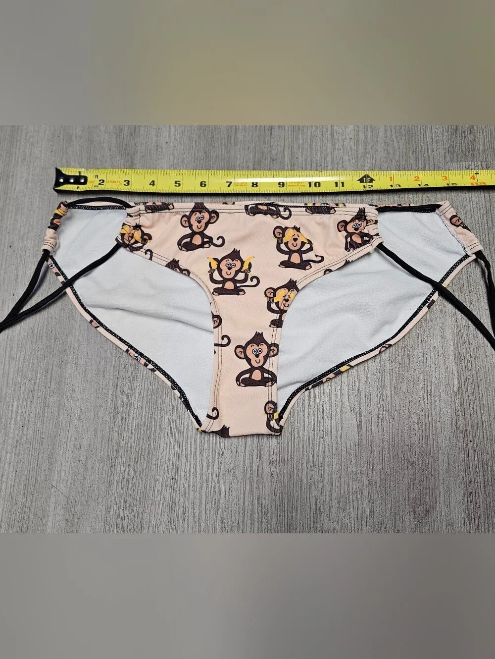 Womens Playful Monkey Print Bikini Bottoms Monkey Bikini Banana Bikini Medium - Picture 5 of 6